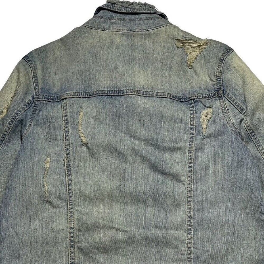 AEROPOSTALE Trucker Distressed Light Wash Denim Jacket size M - Picture 4 of 8